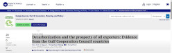 Giảm phát thải carbon và triển vọng của các nước xuất khẩu dầu mỏ: Bằng chứng từ các quốc gia thuộc Hội đồng Hợp tác vùng Vịnh