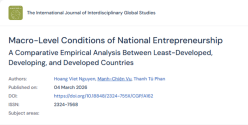 Các điều kiện vĩ mô đối với khởi nghiệp quốc gia: Phân tích thực nghiệm so sánh giữa các quốc gia kém phát triển, đang phát triển và phát triển – Công bố quốc tế của CSTRAD