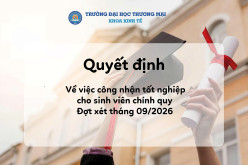 Quyết định công nhận tốt nghiệp cho sinh viên đại học chính quy khoá 58 và khoá cũ của chuyên ngành Quản lý kinh tế.